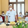 Chánh Thanh tra Bộ Nội vụ Nguyễn Mạnh Khương phát biểu tại buổi công bố quyết định thanh tra. (Nguồn: Bộ Nội vụ)