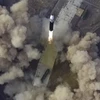Tên lửa đạn đạo xuyên lục địa (ICBM) Hwasongpho-17 của Triều Tiên được phóng thử tại Bình Nhưỡng, ngày 24/3/2022. (Ảnh: Kyodo/TTXVN)