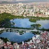 Quần thể Hồ Bảy Mẫu, hồ Ba Mẫu và hồ Thiền Quang ở Hà Nội. (Ảnh: Thành Đạt/TTXVN)