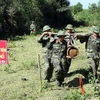 Lực lượng công binh Tổng công ty 319 (Bộ Quốc phòng) đưa vật liệu nổ rà phá được về nơi tập kết tại xã Bình Đông, huyện Bình Sơn (2/2012). (Ảnh: Trọng Đức/TTXVN)