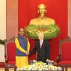 Tổng Bí thư Nguyễn Phú Trọng tiếp Chủ tịch Hạ viện Cộng hòa Ấn Độ Om Birla thăm chính thức Việt Nam. (Ảnh: Trí Dũng/TTXVN)