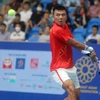 Tay vợt Lý Hoàng Nam (Việt Nam) thắng 2-0 ở trận đấu tứ kết nội dung đơn nam môn quần vợt SEA Games 31. (Ảnh: Thế Duyệt/TTXVN)