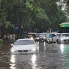 Ngập úng trên phố Láng Hạ, Hà Nội vào ngày 29/5. (Nguồn: Vietnam+)