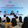 Quang cảnh buổi họp báo giới thiệu Giải thưởng Cánh diều 2021. (Ảnh: Tiên Minh/TTXVN)