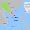 Bản đồ đường đi của bão số 1 trên Biển Đông. (Ảnh: TTXVN phát)