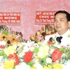 Thiếu tướng Nguyễn Sỹ Quang, Giám đốc Công an tỉnh Đồng Nai phát biểu nhận nhiệm vụ. (Ảnh: TTXVN phát)