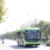 Xe buýt điện ở Hà Nội. (Nguồn: Vietnam+)