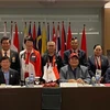 Đại diện 11 nước tham dự cuộc họp Hội đồng thành viên Liên đoàn thể thao người khuyết tật Đông Nam Á (APSF) lần thứ 27. (Ảnh: Hữu Chiến-Văn Phong/TTXVN)