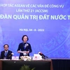 Bộ trưởng Bộ Nội vụ Phạm Thị Thanh Trà phát biểu khai mạc. (Ảnh: Văn Điệp/TTXVN)