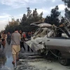 Hiện trường một vụ nổ bom tại Kabul. (Ảnh: AFP/TTXVN)