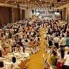 Bữa tiệc tri ân ông Ninh Văn Chủ, nguyên Giám đốc CDC Quảng Ninh có hàng trăm người tham dự. (Nguồn: Tiền Phong)