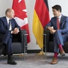 Thủ tướng Đức Olaf Scholz hội đàm với người đồng cấp Canada Justin Trudeau. (Nguồn: AP)