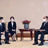 Chủ tịch nước Nguyễn Xuân Phúc gặp Nhà vua Nhật Bản Naruhito. (Ảnh: TTXVN phát)