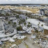 Cảnh tan hoang sau bão Ian tại Fort Myers, Florida, Mỹ. (Ảnh: THX/TTXVN)