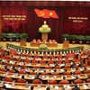 Tổng Bí thư Nguyễn Phú Trọng phát biểu bế mạc Hội nghị lần thứ 6 Ban Chấp hành Trung ương Đảng. (Ảnh: Trí Dũng/TTXVN)