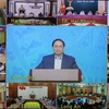 Thủ tướng Phạm Minh Chính, Trưởng Ban Chỉ đạo chủ trì Phiên họp lần thứ 18 Ban Chỉ đạo phòng, chống dịch COVID-19. (Ảnh: Dương Giang/TTXVN)