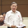 Bộ trưởng Bộ Công an Tô Lâm phát biểu giải trình, làm rõ một số vấn đề đại biểu Quốc hội nêu. (Ảnh: Doãn Tấn/TTXVN)