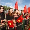 Nhân dân các dân tộc buôn Ciết, xã Ea Tiêu, huyện Cư Kuin, tỉnh Đắk Lắk rạng rỡ trong Ngày hội đại đoàn kết toàn dân tộc năm 2022. (Ảnh: TTXVN phát)