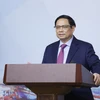 Thủ tướng Phạm Minh Chính chủ trì Hội nghị trực tuyến về phòng, chống khai thác hải sản bất hợp pháp. (Ảnh: Dương Giang/TTXVN)