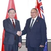 Sáng 6/12, tại thủ đô Wellington, Chủ tịch Quốc hội Vương Đình Huệ gặp Chủ tịch Quốc hội New Zealand Adrian Rurawhe. (Ảnh: Doãn Tấn/TTXVN)