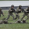 Binh sỹ Mỹ tham gia buổi huấn luyện chiến thuật tại căn cứ không quân Osan ở Pyeongtaek, Hàn Quốc ngày 20/9/2019. (Ảnh: AFP/TTXVN)