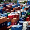 Kho bãi chứa container tại cảng Cát Lái, thành phố Thủ Đức, Thành phố Hồ Chí Minh. (Ảnh: Hồng Đạt/TTXVN)