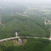 Quốc lộ 9 đoạn qua huyện Cam Lộ nhìn từ trên cao. (Ảnh: Thanh Thủy/TTXVN)