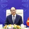 Chủ tịch nước Nguyễn Xuân Phúc phát biểu tại Phiên khai mạc Hội nghị thượng đỉnh trực tuyến 'Tiếng nói phía Nam.' (Ảnh: Thống Nhất/TTXVN)