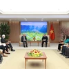 Thủ tướng Phạm Minh Chính tiếp Bộ trưởng Ngoại giao Cộng hòa Bồ Đào Nha Joao Gomes Cravinho. (Ảnh: Dương Giang/TTXVN)