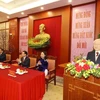 Tổng Bí thư Nguyễn Phú Trọng chúc Tết các lãnh đạo và nguyên lãnh đạo Đảng, Nhà nước. (Ảnh: Trí Dũng/TTXVN)