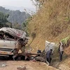 Hiện trường vụ tai nạn khiến 3 người tử vong. (Ảnh: TTXVN phát)