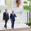 Tổng thống Indonesia Joko Widodo (trái) và Thủ tướng Timor Leste Taur Matan Ruak tại cuộc gặp ở Bogor ngày 13/2. (Ảnh: AFP/TTXVN)