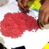 Cơ quan công an phát hiện, thu giữ gần 6.300 viên ma túy tổng hợp dạng hồng phiến. (Ảnh: TTXVN phát)