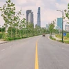 Một tuyến đường chính trong Khu đô thị mới Thủ Thiêm. (Ảnh: Tiến Lực/Vietnam+)
