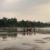 Khu vực em Kpă H’Tiếp, 12 tuổi, trú buôn Bluk, xã Phú Cần, huyện Krông Pa, tỉnh Gia Lai bị đuối nước. (Ảnh: TTXVN phát)