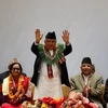 Ông Ram Chandra Paudel (giữa) sau khi được bầu làm Tổng thống Nepal tại Kathmandu, ngày 9/3. (Ảnh: Reuters/TTXVN)