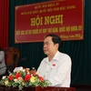 Ông Trần Thanh Mẫn, Ủy viên Bộ Chính trị, Phó Chủ tịch Thường trực Quốc hội, phát biểu tại Hội nghị. (Ảnh: Hồng Thái/TTXVN)