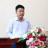Bộ trưởng Bộ Tư pháp Lê Thành Long, Tổ trưởng Tổ công tác phát biểu chỉ đạo. (Ảnh: Phạm Kiên/TTXVN)