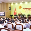 Một phiên họp của Hội đồng Nhân dân thành phố Hà Nội. (Ảnh: Văn Điệp/TTXVN)