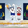 Biểu trưng và linh vật của SEA Games 32 và ASEAN Para Games 12. (Nguồn: TTXVN)