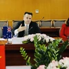 Thứ trưởng Bộ Ngoại giao và Thương mại New Zealand Vangelis Vitalis phát biểu. (Ảnh: Trần Việt/TTXVN)