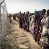 Người tị nạn xếp hàng chờ nhận lương thực cứu trợ tại Gumuruk, Nam Sudan. (Ảnh: AFP/TTXVN)