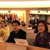 Đại sứ Lê Thị Tuyết Mai cùng Đoàn đại biểu Việt Nam tham dự hội nghị. (Ảnh: Trương Anh Tuấn/TTXVN)