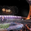 Campuchia khép lại kỳ ASEAN Para Games 12 đáng nhớ với lời chào ấn tượng. (Ảnh: Huỳnh Thảo/TTXVN)