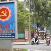 Pano tại phố Hoàng Văn Thụ, Hà Nội dịp 93 năm Ngày thành lập Đảng Cộng sản Việt Nam. (Ảnh: Hoàng Hiếu/TTXVN)