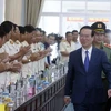 Chủ tịch nước Võ Văn Thưởng thăm Công an tỉnh An Giang. (Ảnh: Thống Nhất/TTXVN)