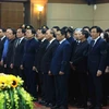 Thủ tướng Phạm Minh Chính, các lãnh đạo, nguyên lãnh đạo Đảng, Nhà nước tại Lễ truy điệu Phó Thủ tướng Lê Văn Thành. (Ảnh: Lâm Khánh/TTXVN)