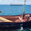 Chuyển ngũ cốc lên tàu tại cảng Azov, vùng Rostov, Nga, ngày 22/7/2023. (Ảnh: AFP/TTXVN)