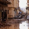 Cảnh tàn phá sau trận lũ quét do bão Daniel tại Derna, miền đông Libya ngày 11/9/2023. (Ảnh: AFP/TTXVN)