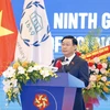 Chủ tịch Quốc hội Vương Đình Huệ phát biểu khai mạc Hội nghị Nghị sỹ Trẻ Toàn cầu lần thứ 9. (Ảnh: TTXVN)